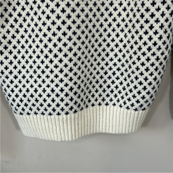 LONG WHARF Womens Osterville SeaWell Sweater Cream Fisherman Recycled Vneck XS - Picture 8 of 13